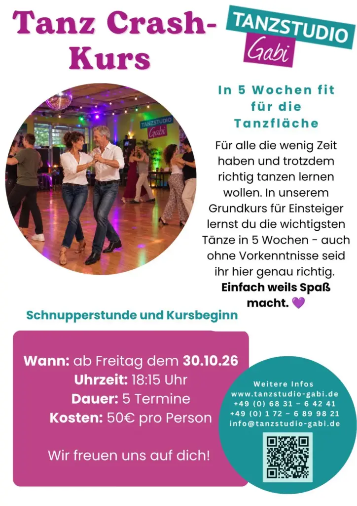 Tanz Crash-Kurs im Tanzstudio Gabi